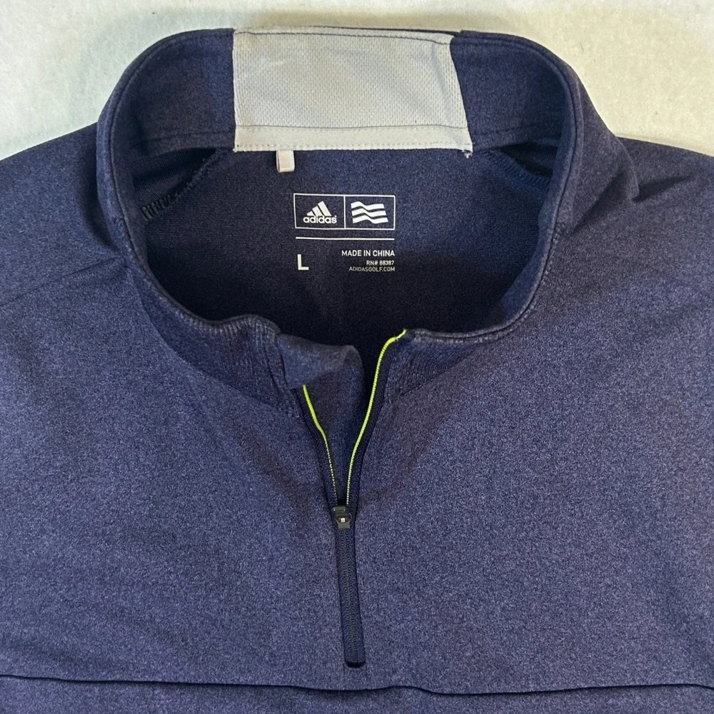 Adidas Golf Pullover Vest Mens L‎ Quarter Zip Performance Layer Navy Blue Large